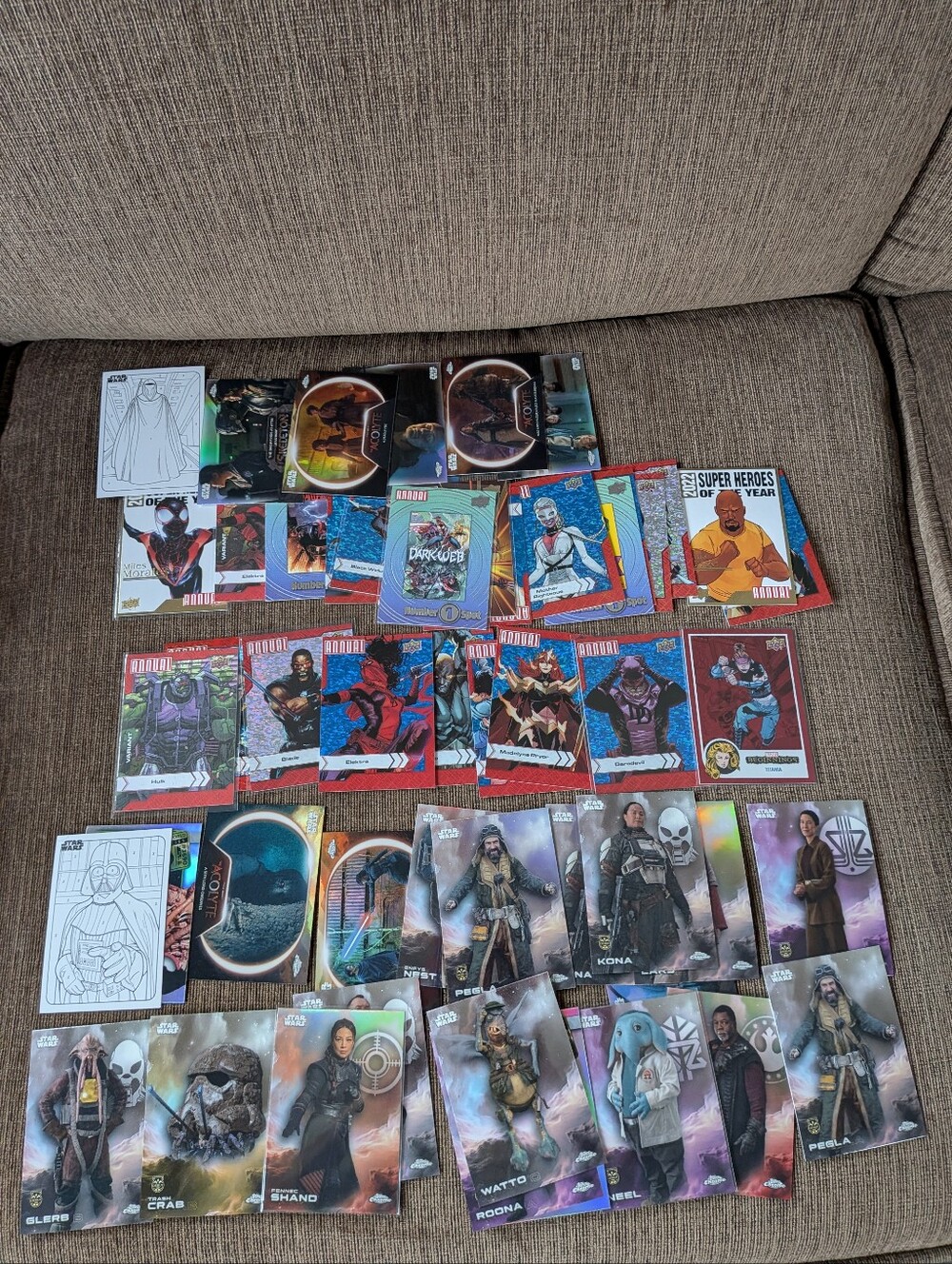 Lot Of Marvel & Star Wars Cards (50 Total)